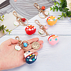 Olycraft 4Pcs 4 Colors Alloy Enamel Keychains KEYC-OC0001-36-3