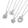 304 Stainless Steel Pendant Necklaces NJEW-L150-15P-1