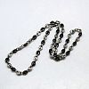 Fashionable 304 Stainless Steel Coffee Bean Chain Necklaces NJEW-I008-34C-1