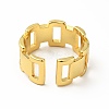 Brass Rectangle Open Cuff Ring for Men Women RJEW-A008-07G-2