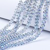 Electroplate Transparent Glass Beads Strands X-EGLA-A034-T6mm-Y05-1