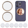 2Pcs Alloy Rhinestones & Glass Makeup Mirror AJEW-DR0001-88E-G-1