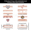   15Pcs 15 Style Heart & Flower & Word & Butterfly Crystal Rhinestone Watch Band Charms Set FIND-PH0007-69-2