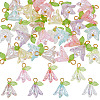 84Pcs 7 Colors Transparent Acrylic & ABS Plastic Pearl Pendants PALLOY-ME00037-1