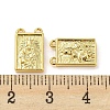 Rack Plating Brass Rectangle Charms with 2 Loops KK-Q804-28G-3