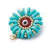 Handmade Polymer Clay and Evil Eye Lampwork and Glass Round Pendants PALLOY-MZ00638-02-4