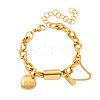 Heart 304 Stainless Steel Charm Bracelets FS-WGC6D26-01-3