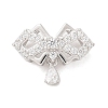 925 Sterling Silver Clear Cubic Zirconia Bowknot with Teardrop Multi-Strand Links STER-M094-01P-1