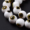 Handmade Evil Eye Lampwork Round Bead Strands LAMP-L055-10mm-32-5