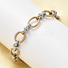 304 Stainless Steel Oval Link Chain Bracelets for Women LS-BJEW-D377-01A-1