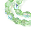 Transparent Electroplate Glass Beads Strands EGLA-N023-6x8mm-A08-3