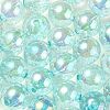 UV Plating Transparent Rainbow Iridescent Acrylic Beads TACR-D010-07D-1