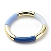 Acrylic Curved Tube Beaded Stretch Bracelet for Women BJEW-JB08438-04-1