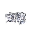 Square & Teardrop Rhodium Plated 925 Sterling Silver Micro Pave Cubic Zirconia Finger Rings for Women RJEW-F168-01P-1