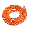 Transparent Electroplate Glass Beads Strands EGLA-Q132-6MM-01A-14-2