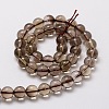 Natural Smoky Quartz Round Beads Strands X-G-E329-10mm-38-2