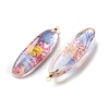 Inner Dried Flower Transparent Resin Pendants RESI-A043-01A-2