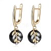 Brass Cubic Zirconia Dangle Hoop Earrings EJEW-BB70425-1