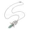 Natural & Synthetic Mixed Gemstone Bullet Pendant Necklace NJEW-JN04513-5