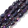 Transparent Electroplate Glass Beads Strands EGLA-N013-T6mm-B06-1
