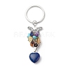 Heart Natural & Synthetic Mixed Stone Chips & Pendant Keychain KEYC-JKC00359-2