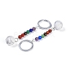 Natural Howlite Round Beaded Keychain G-H076-01P-11-1