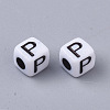 White Opaque Acrylic Beads MACR-R869-02P-2