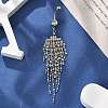 Alloy Crystal Rhinestone Dangle Curved Barbell Belly Rings LS-AJEW-R007-04P-03-3