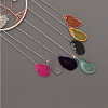 Brass Wire Wrapped Natural Rose Quartz & Quartz Crystal Chips Tree of Life Pendant Decorations HJEW-D302-04-4