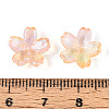 Baking Paint Transparent Glass Bead Caps DGLA-N014-06B-06-3