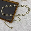 Alloy Pave Clear Glass & Iron Oval Link Chain Waist Chain Belts for Women FS-WG548FE-01-1