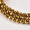 Electroplate Non-magnetic Synthetic Hematite Beads Strands X-G-J169B-3mm-04-3