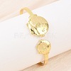 Marine Organism Brass Cuff Bangles for Women BJEW-D368-03B-G-3