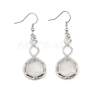 Hexagon Natural Quartz Crystal Dangle Earrings EJEW-K298-01P-02-4