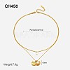 304 Stainless Steel & Natural Shell & Natural Freshwater Pearl Double Layer Necklaces FS-WG7985A-04-1