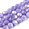 Opaque Frosted Glass Beads Strands EGLA-N006-076D-1