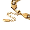 18k Gold-Plated Stainless Steel With Rhinestones Chain Bracelet for Women BJEW-S001-01-3