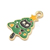 Christmas Kitten Alloy Enamel Pendants ENAM-I060-02B-2