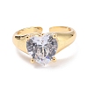 Heart Cubic Zirconia Bling Finger Ring for Girl Women Gift ZIRC-C025-04G-1