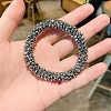 Sparkle Glass Beads Hair Ties PW-WG89862-11-1