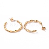 201 Stainless Steel Wave C-shape Stud Earrings with Iron Plating(IP) 304 Stainless Steel Pins EJEW-G298-03G-2