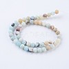 Frosted Natural Flower Amazonite Round Bead Strands X-G-E334-4mm-09-2