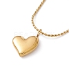 Heart Pendant Necklace with Twist Rope Chains X-NJEW-G074-45G-2