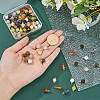 100Pcs 10 Styles Natural Mixed Gemstone Round Link Connector Charms PALLOY-FH00004-3