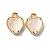 Heart Brass Charms KK-D024-02B-G-1