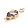 Brass Micro Pave Cubic Zirconia Lobster Claw Clasps ZIRC-K081-95G-03-2