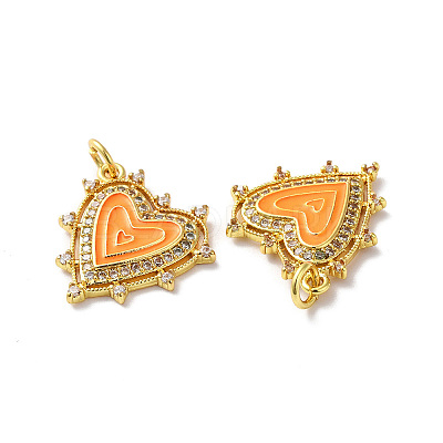 Rack Plating Brass Micro Pave Clear Cubic Zirconia Charms KK-D074-04G-1