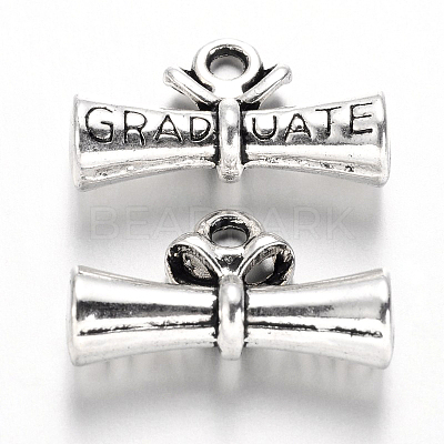 Tibetan Style Alloy Degree Charms X-TIBEP-35076-AS-NR-1