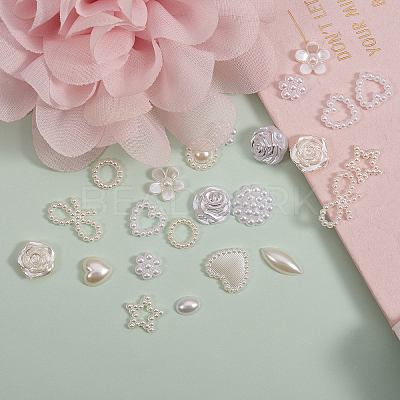 ABS Plastic Imitation Pearl Cabochons OACR-CJ0001-08-1