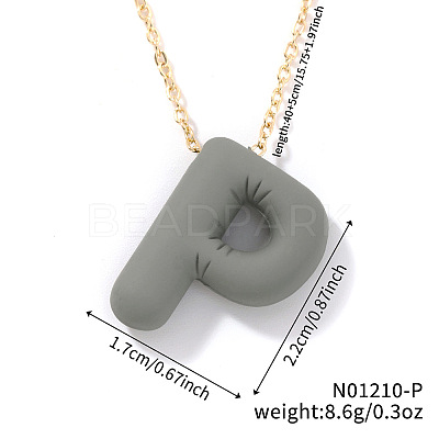 Alloy Initial Pendant Necklaces RS8745-16-1